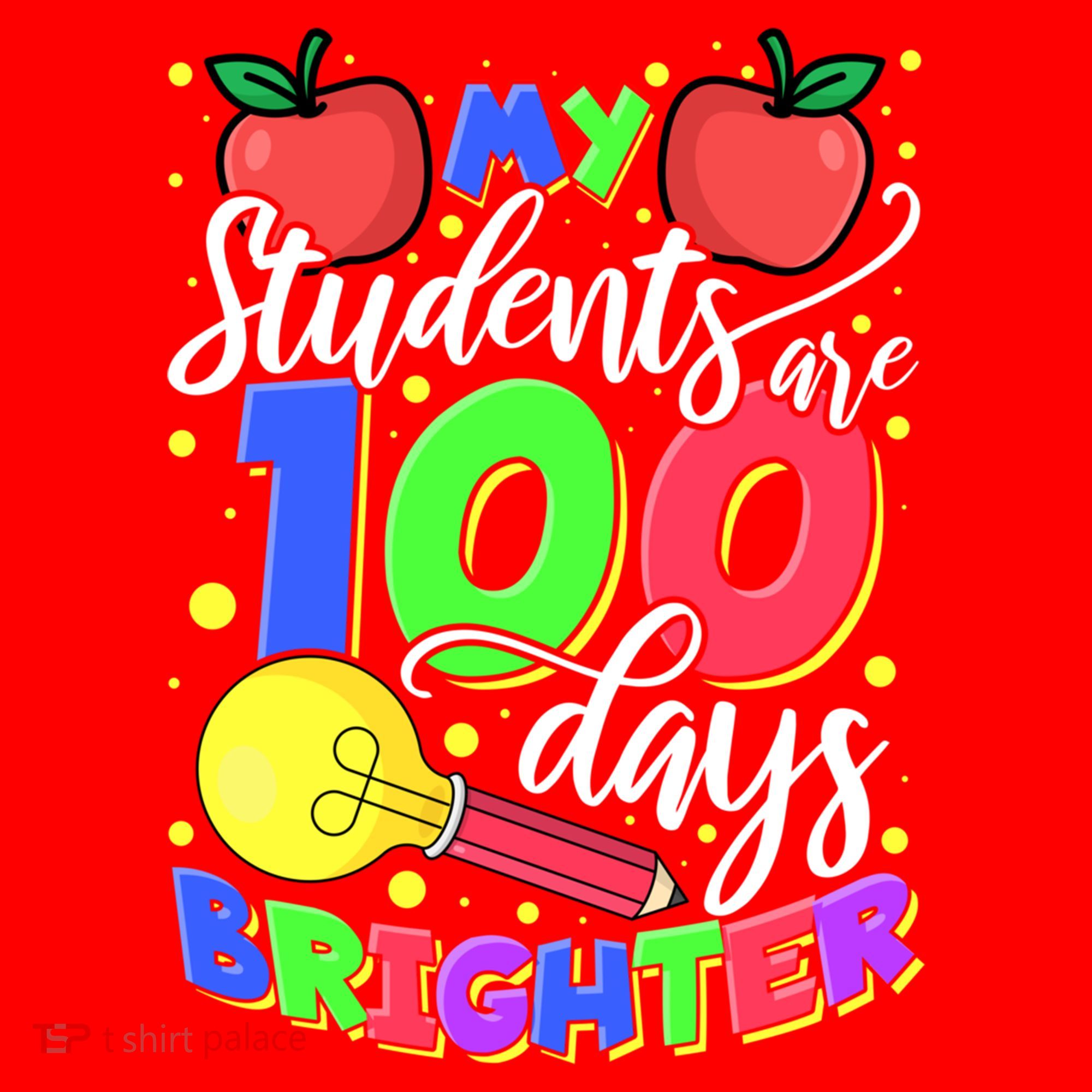 My Students Are 100 Days Brighter First Grade Teacher Gift Santa Hat