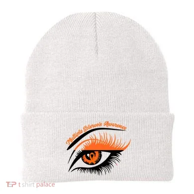 Multiple Sclerosis Awareness Eye Design Beanie