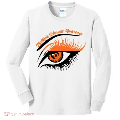 Multiple Sclerosis Awareness Eye Design Kids Long Sleeve Shirt