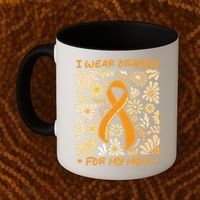 Multiple Sclerosis Awareness I Wear Orange for My Mom Boho Gift Coffee Mug thumb 2