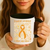 Multiple Sclerosis Awareness I Wear Orange for My Mom Boho Gift Coffee Mug thumb 3