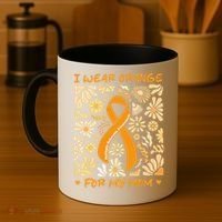 Multiple Sclerosis Awareness I Wear Orange for My Mom Boho Gift Coffee Mug thumb 4