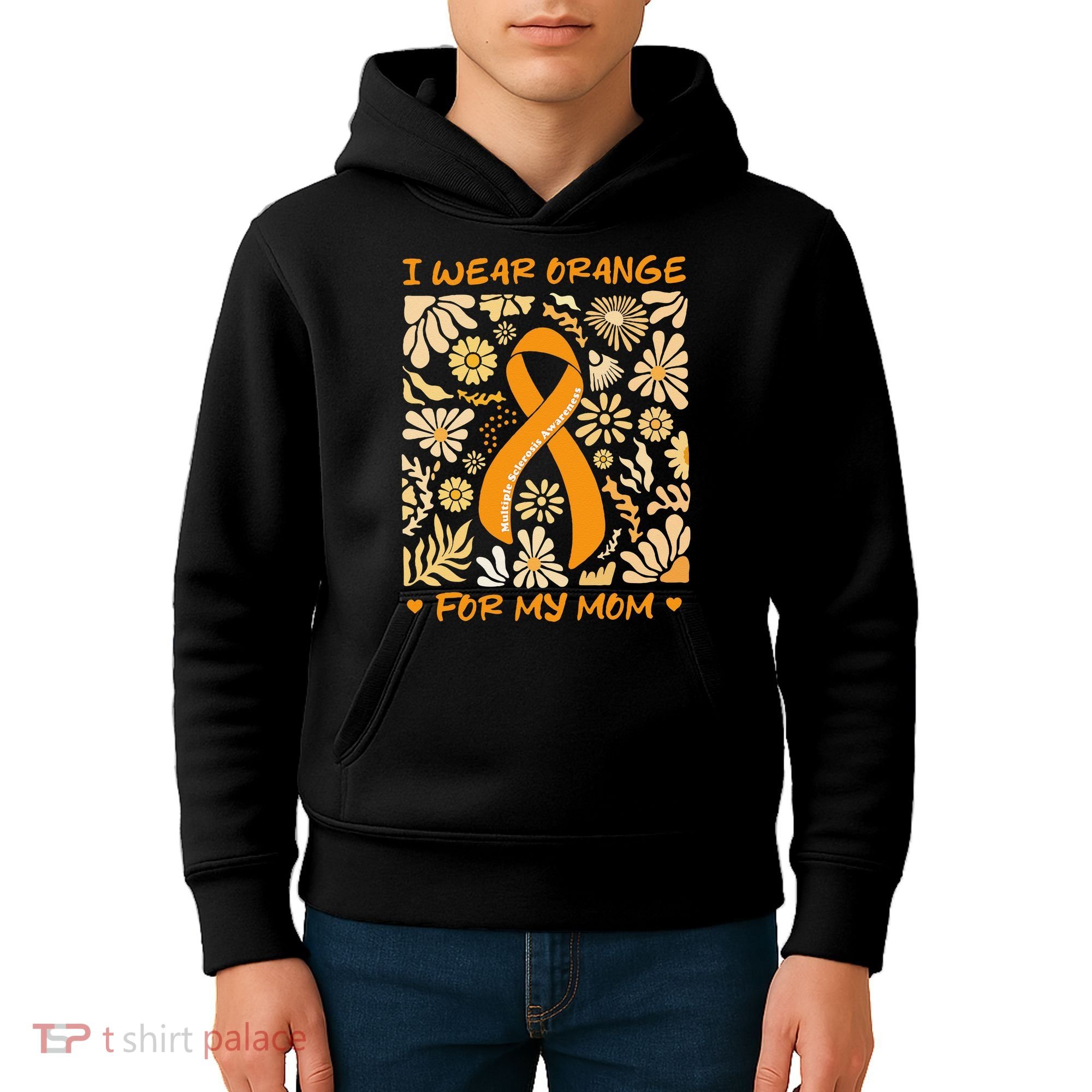 Multiple Sclerosis Awareness I Wear Orange for My Mom Boho Gift Kids Hoodie