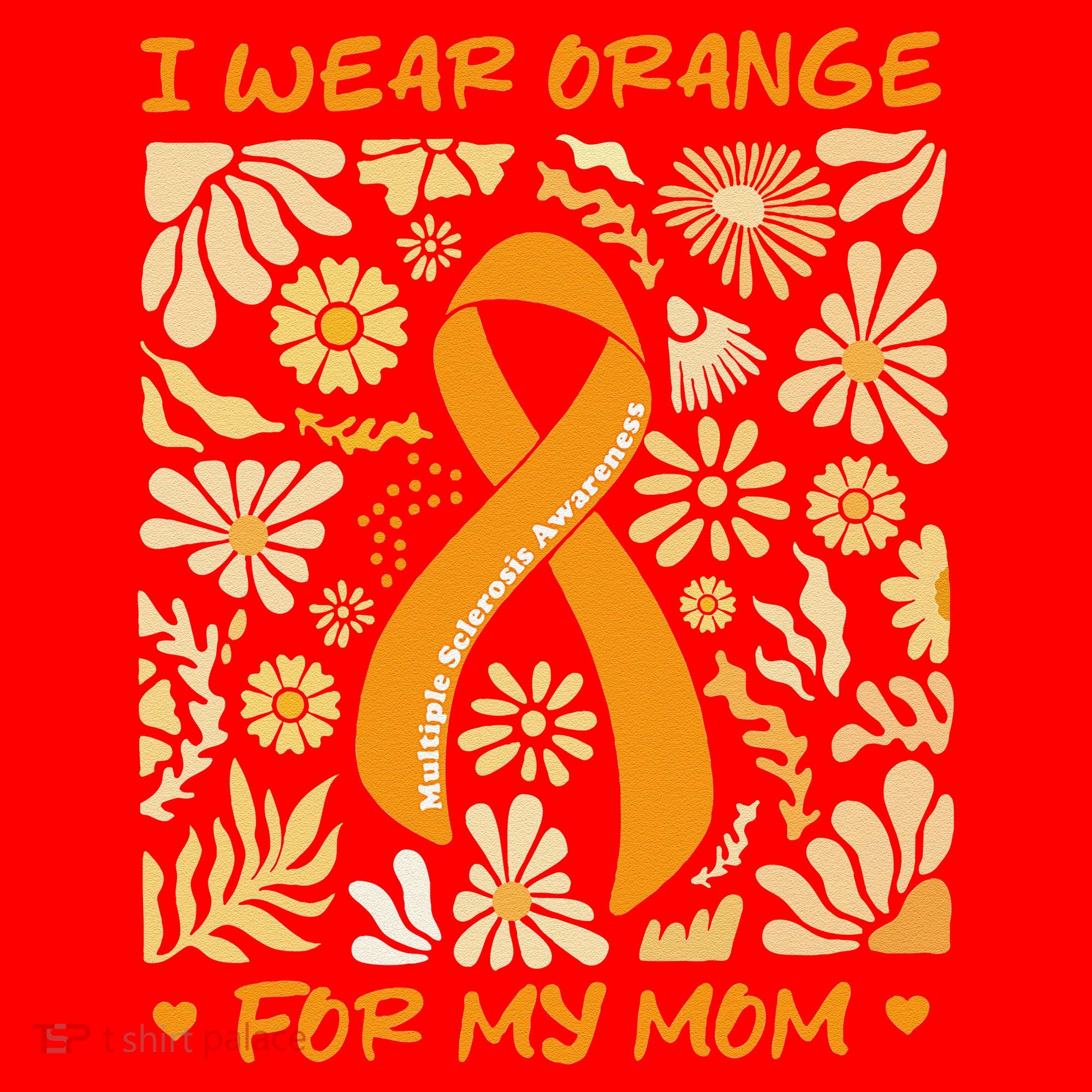 Multiple Sclerosis Awareness I Wear Orange for My Mom Boho Gift Santa Hat