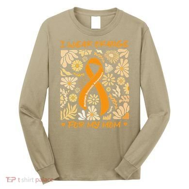 Multiple Sclerosis Awareness I Wear Orange for My Mom Boho Gift Long Sleeve Shirt