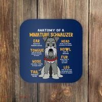 Miniature Schnauzer Anatomy Funny Dog Mum Dad Gift Coaster thumb 0