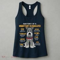 Miniature Schnauzer Anatomy Funny Dog Mum Dad Gift Women's Tank Top thumb 3