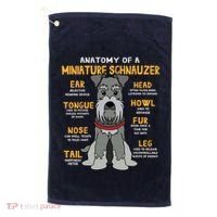 Miniature Schnauzer Anatomy Funny Dog Mum Dad Gift Golf Towel thumb 0