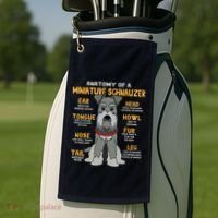 Miniature Schnauzer Anatomy Funny Dog Mum Dad Gift Golf Towel thumb 2