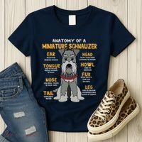 Miniature Schnauzer Anatomy Funny Dog Mum Dad Gift Women's T-Shirt thumb 3