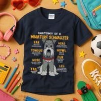 Miniature Schnauzer Anatomy Funny Dog Mum Dad Gift Kids T-Shirt thumb 3