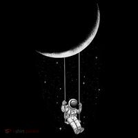 Moon Swing Astronaut Stars Space Man Funny Gift Women's Hoodie thumb 2