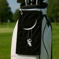 Moon Swing Astronaut Stars Space Man Funny Gift Golf Towel thumb 2