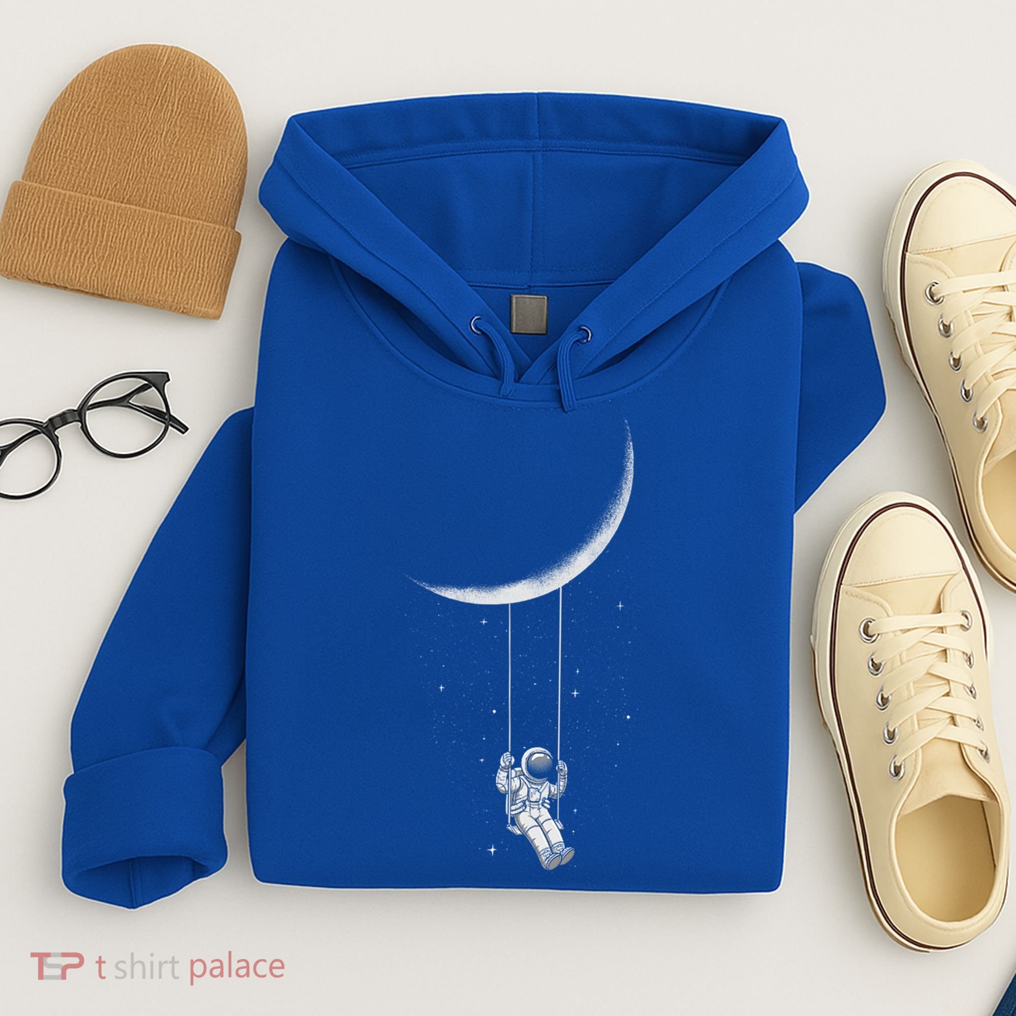 Moon Swing Astronaut Stars Space Man Funny Gift Hoodie