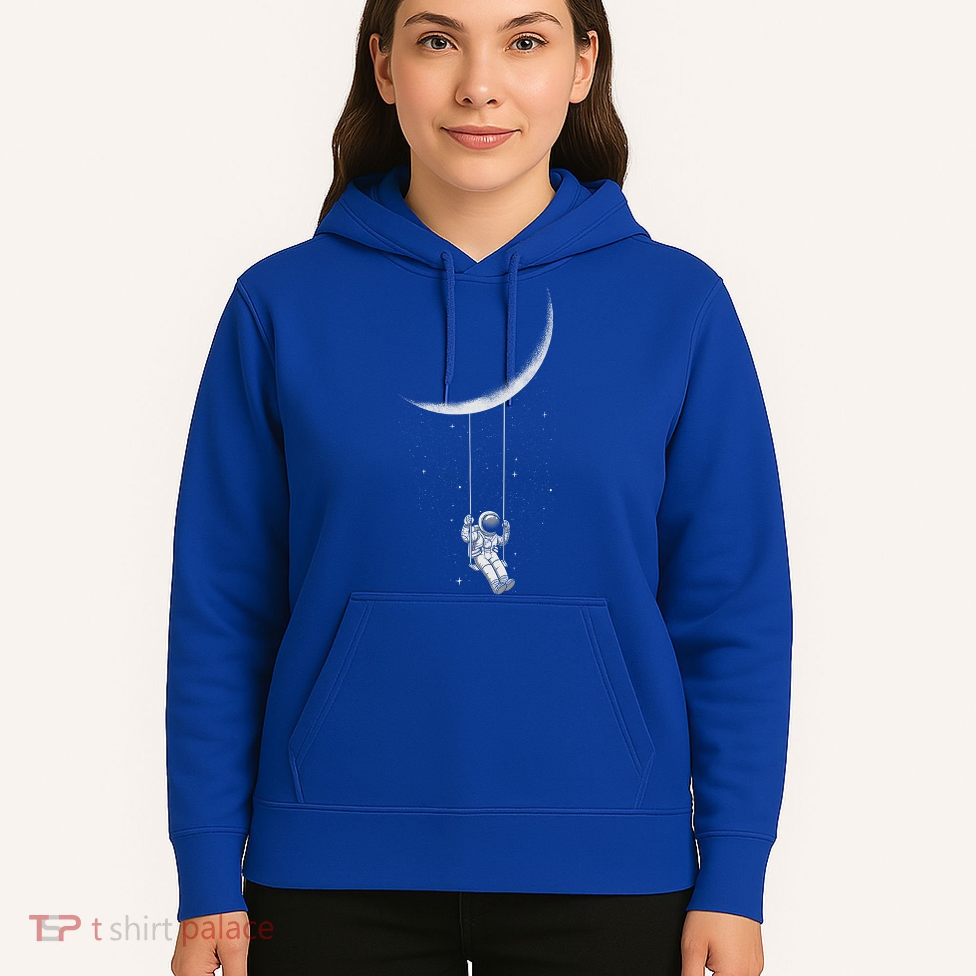 Moon Swing Astronaut Stars Space Man Funny Gift Hoodie