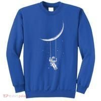 Moon Swing Astronaut Stars Space Man Funny Gift Sweatshirt thumb 0