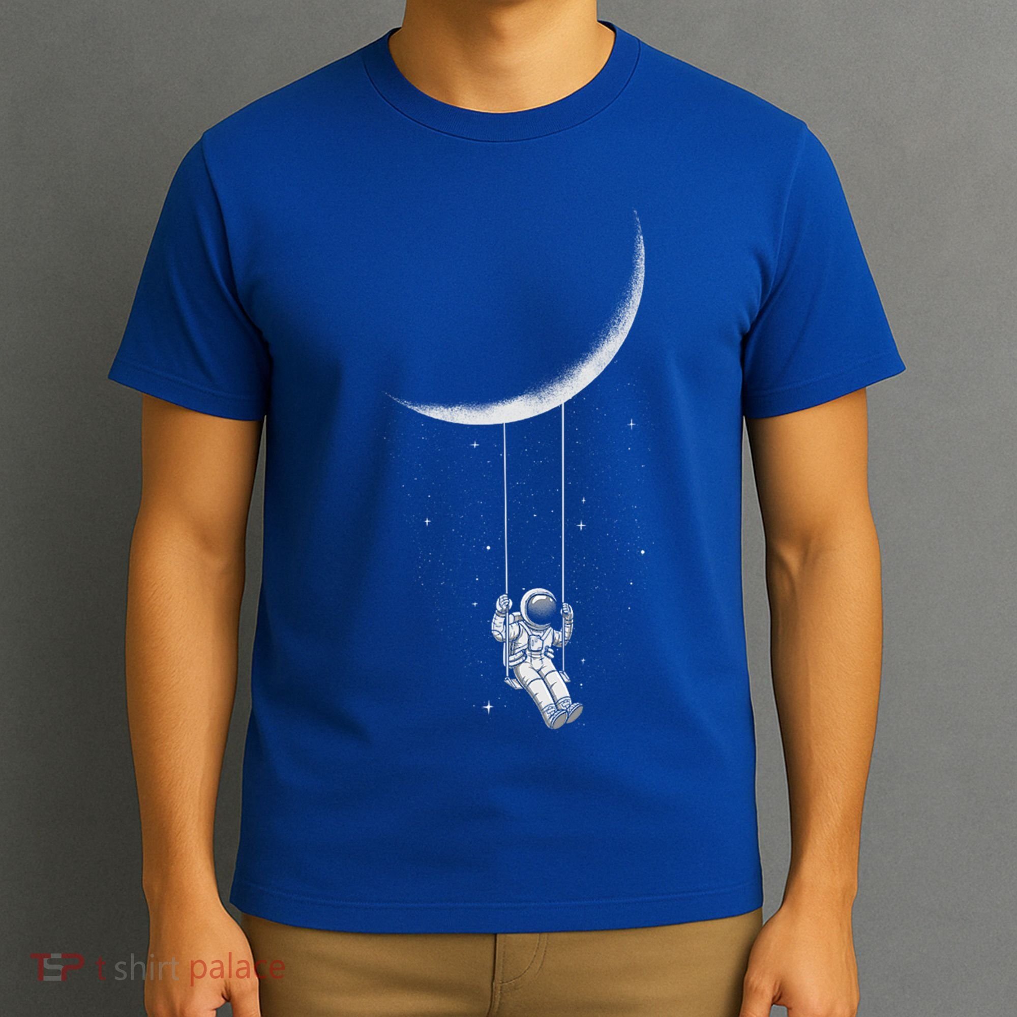 Moon Swing Astronaut Stars Space Man Funny Gift T-Shirt