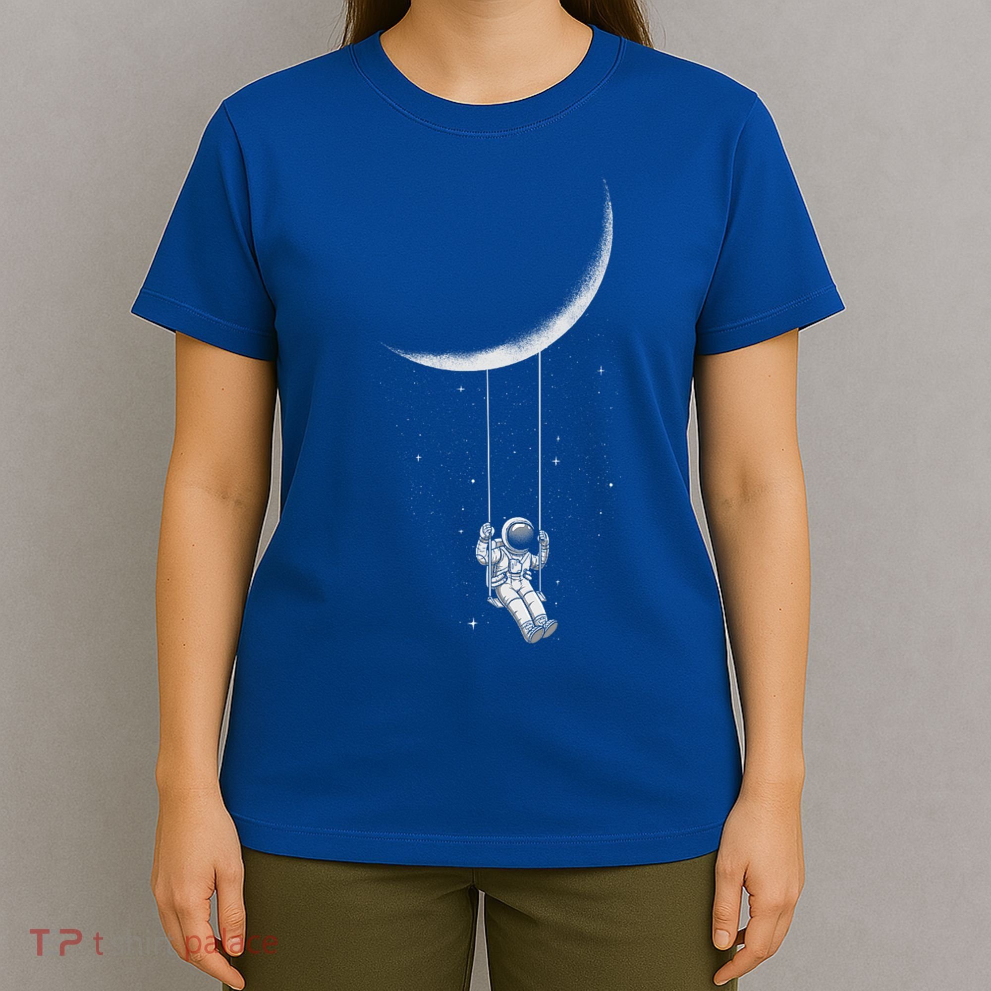 Moon Swing Astronaut Stars Space Man Funny Gift T-Shirt