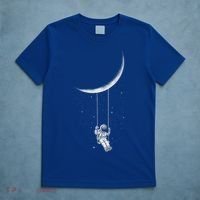 Moon Swing Astronaut Stars Space Man Funny Gift T-Shirt thumb 5