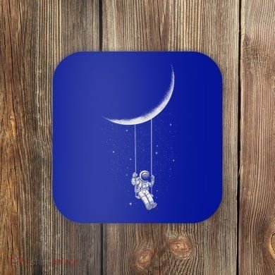 Moon Swing Astronaut Stars Space Man Funny Gift Coaster
