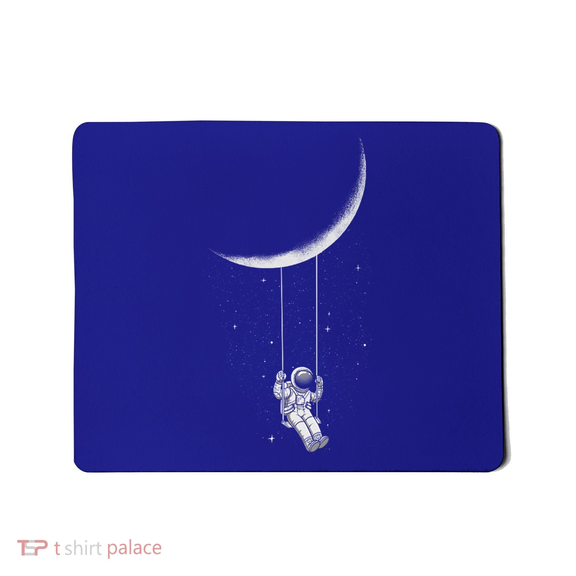 Moon Swing Astronaut Stars Space Man Funny Gift Mousepad