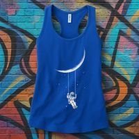 Moon Swing Astronaut Stars Space Man Funny Gift Women's Tank Top thumb 3