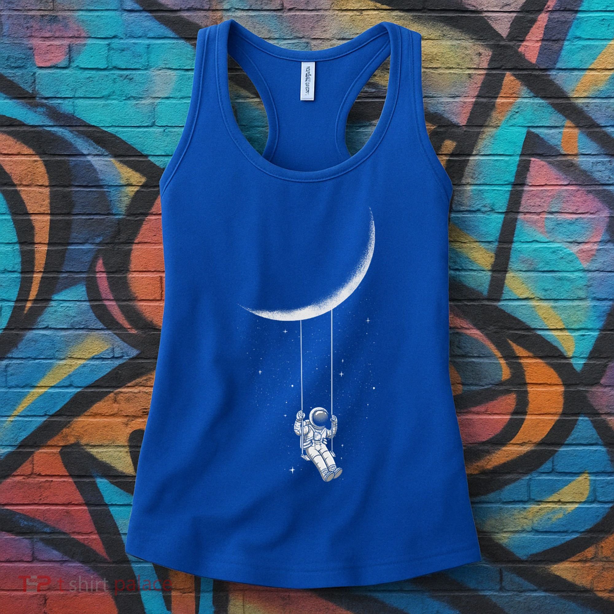 Moon Swing Astronaut Stars Space Man Funny Gift Women's Tank Top