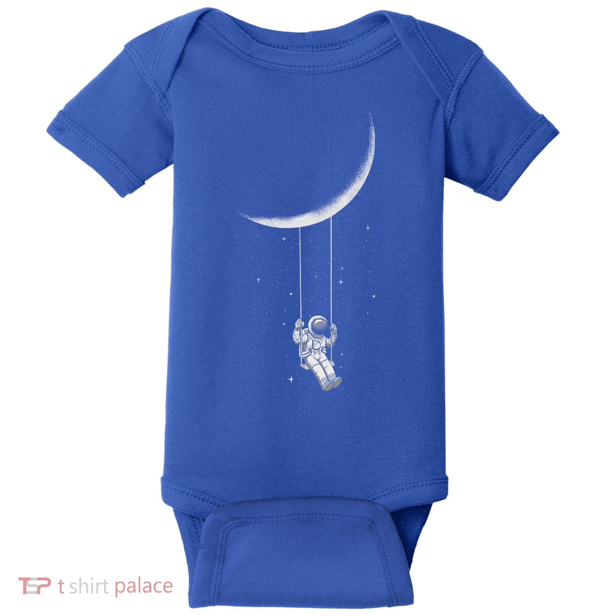 Moon Swing Astronaut Stars Space Man Funny Gift Baby Bodysuit