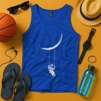 Moon Swing Astronaut Stars Space Man Funny Gift Tank Top thumb 4