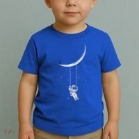 Moon Swing Astronaut Stars Space Man Funny Gift Toddler T-Shirt thumb 2