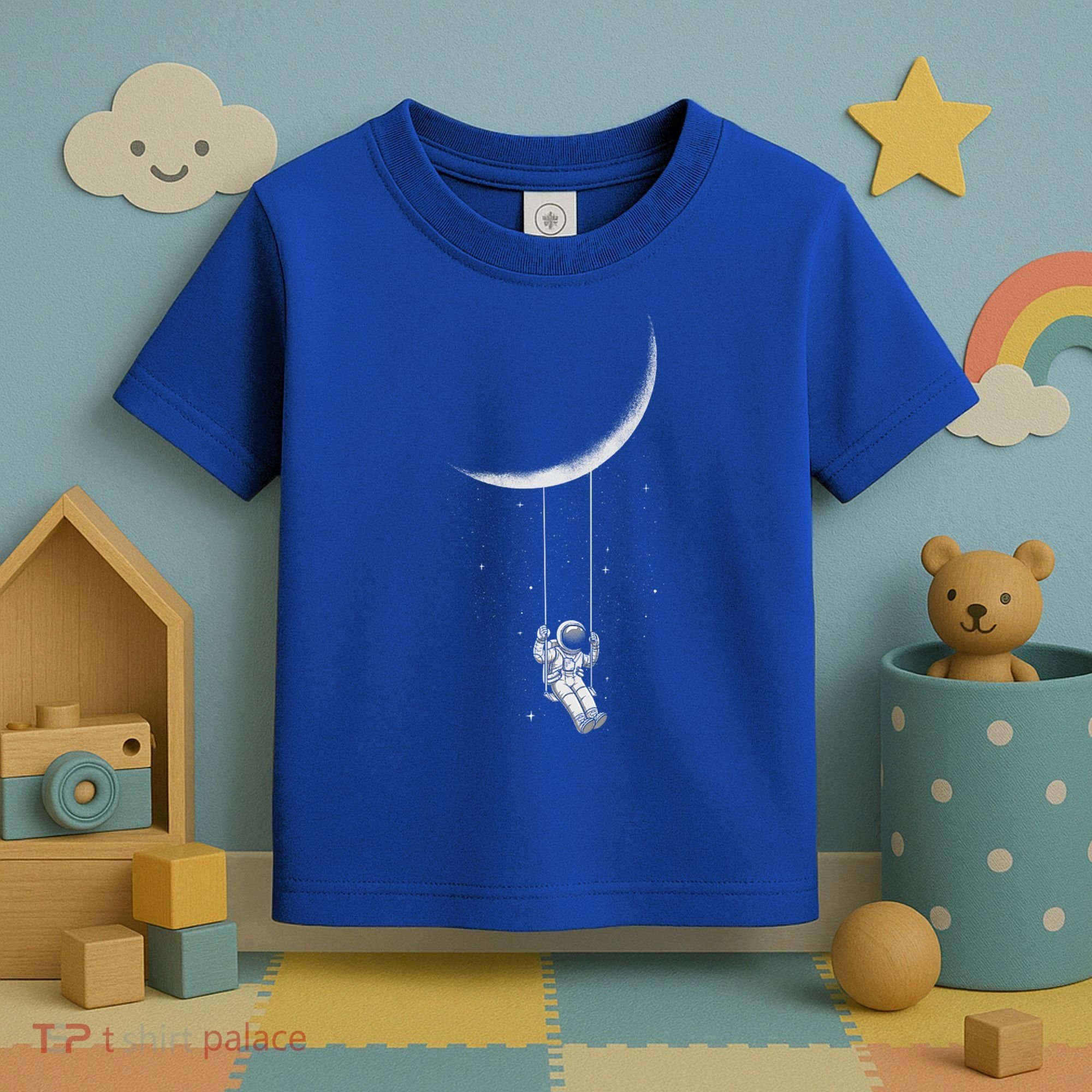 Moon Swing Astronaut Stars Space Man Funny Gift Toddler T-Shirt