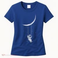Moon Swing Astronaut Stars Space Man Funny Gift Women's T-Shirt thumb 0