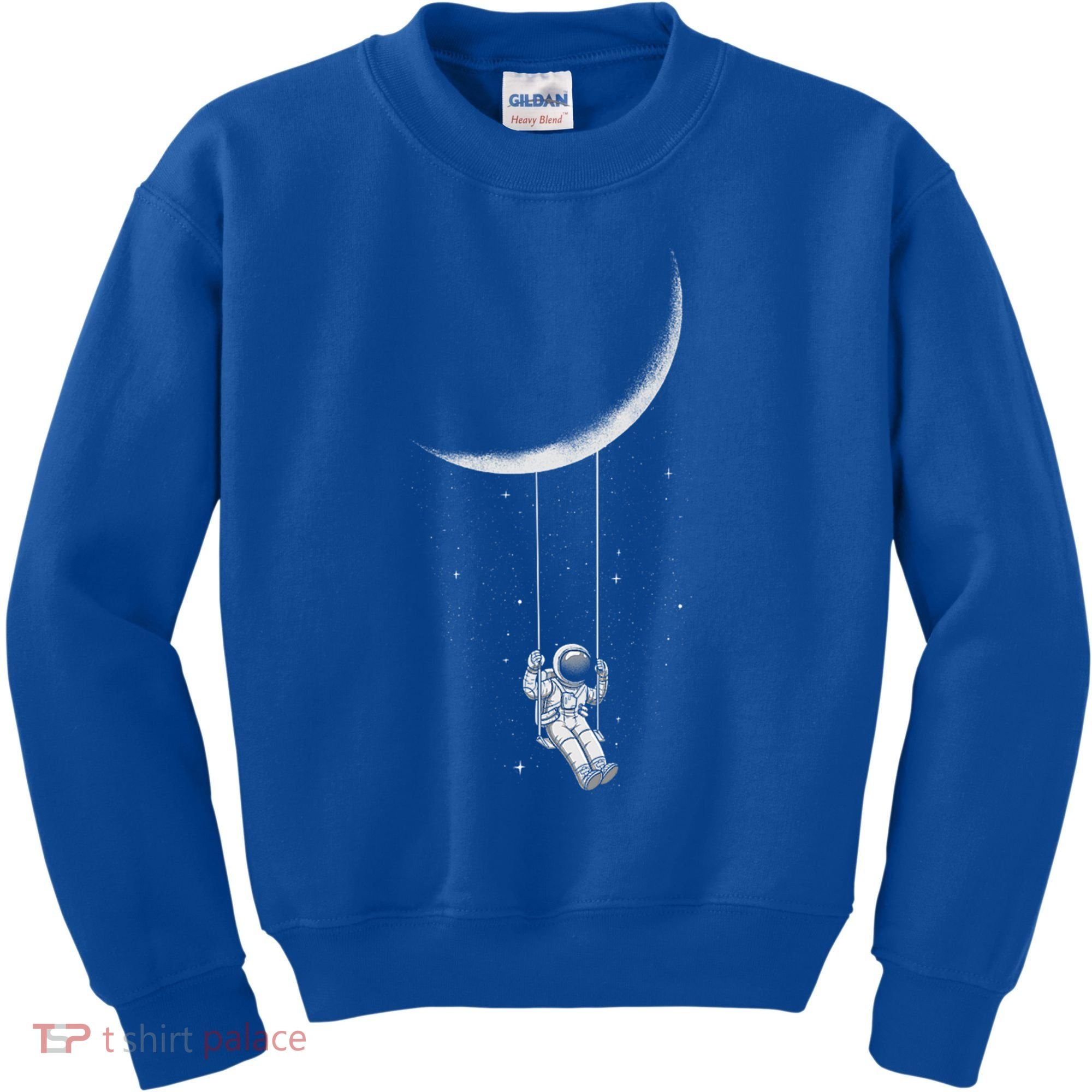 Moon Swing Astronaut Stars Space Man Funny Gift Kids Sweatshirt
