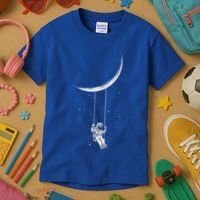 Moon Swing Astronaut Stars Space Man Funny Gift Kids T-Shirt thumb 3