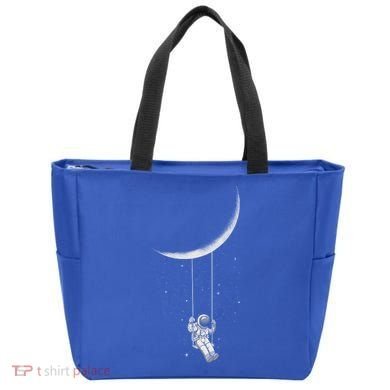 Moon Swing Astronaut Stars Space Man Funny Gift Tote Bag