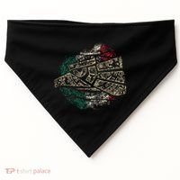 Mexico Sacred Aztec Calendar Mexican Eagle Archeological USA-Made Doggie Bandana thumb 0