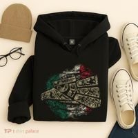 Mexico Sacred Aztec Calendar Mexican Eagle Archeological Hoodie thumb 4