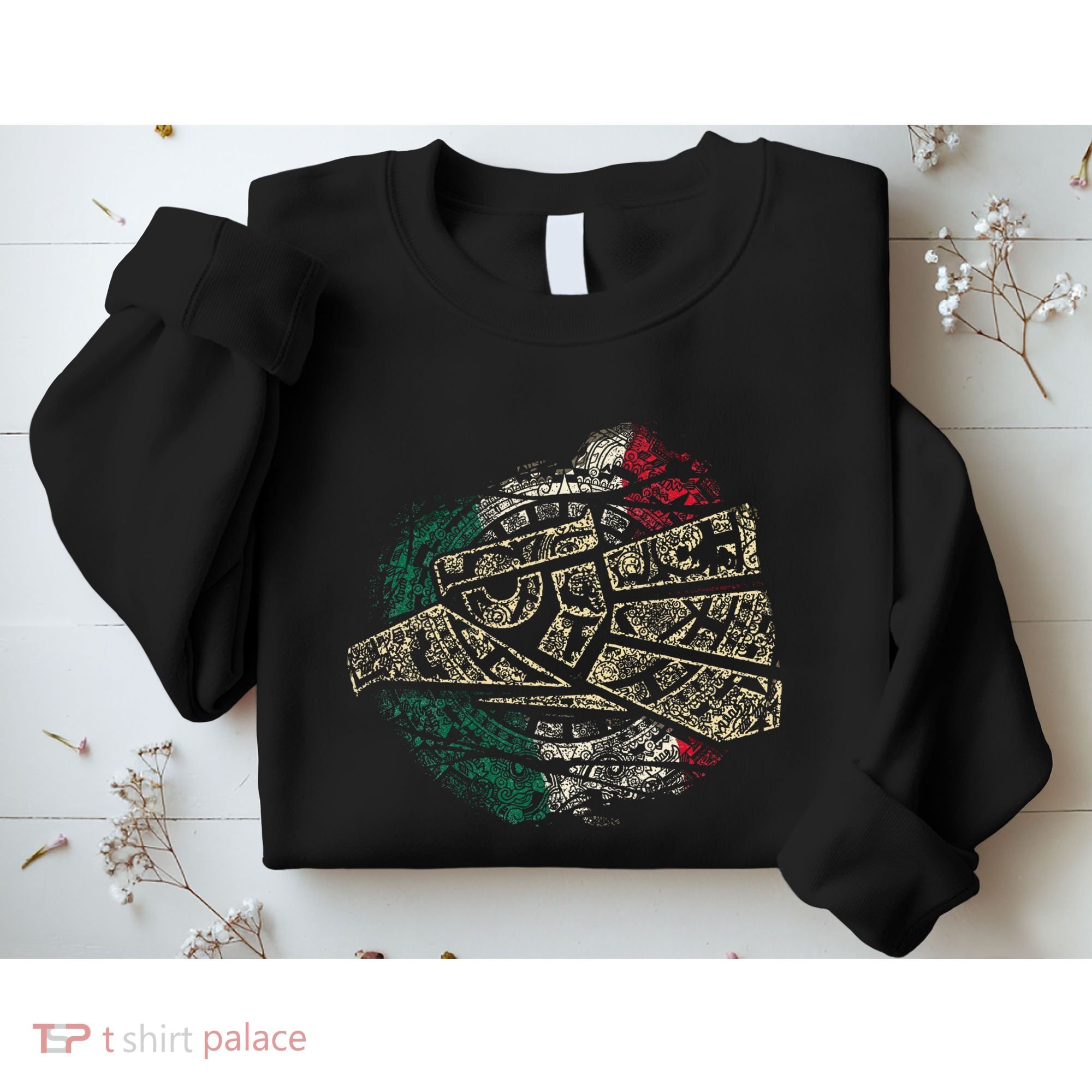 Mexico Sacred Aztec Calendar Mexican Eagle Archeological Sweatshirt