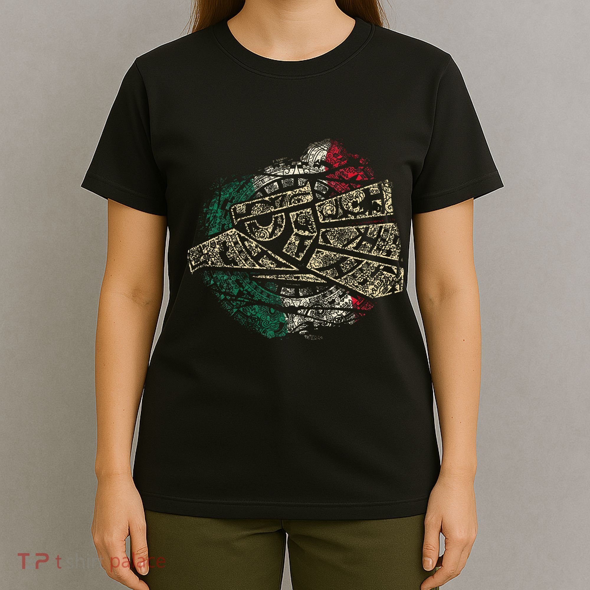 Mexico Sacred Aztec Calendar Mexican Eagle Archeological T-Shirt