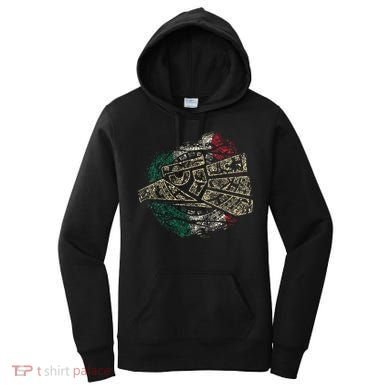Mexico Sacred Aztec Calendar Mexican Eagle Archeological Women's Hoodie