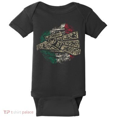 Mexico Sacred Aztec Calendar Mexican Eagle Archeological Baby Bodysuit