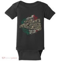Mexico Sacred Aztec Calendar Mexican Eagle Archeological Baby Bodysuit thumb 0
