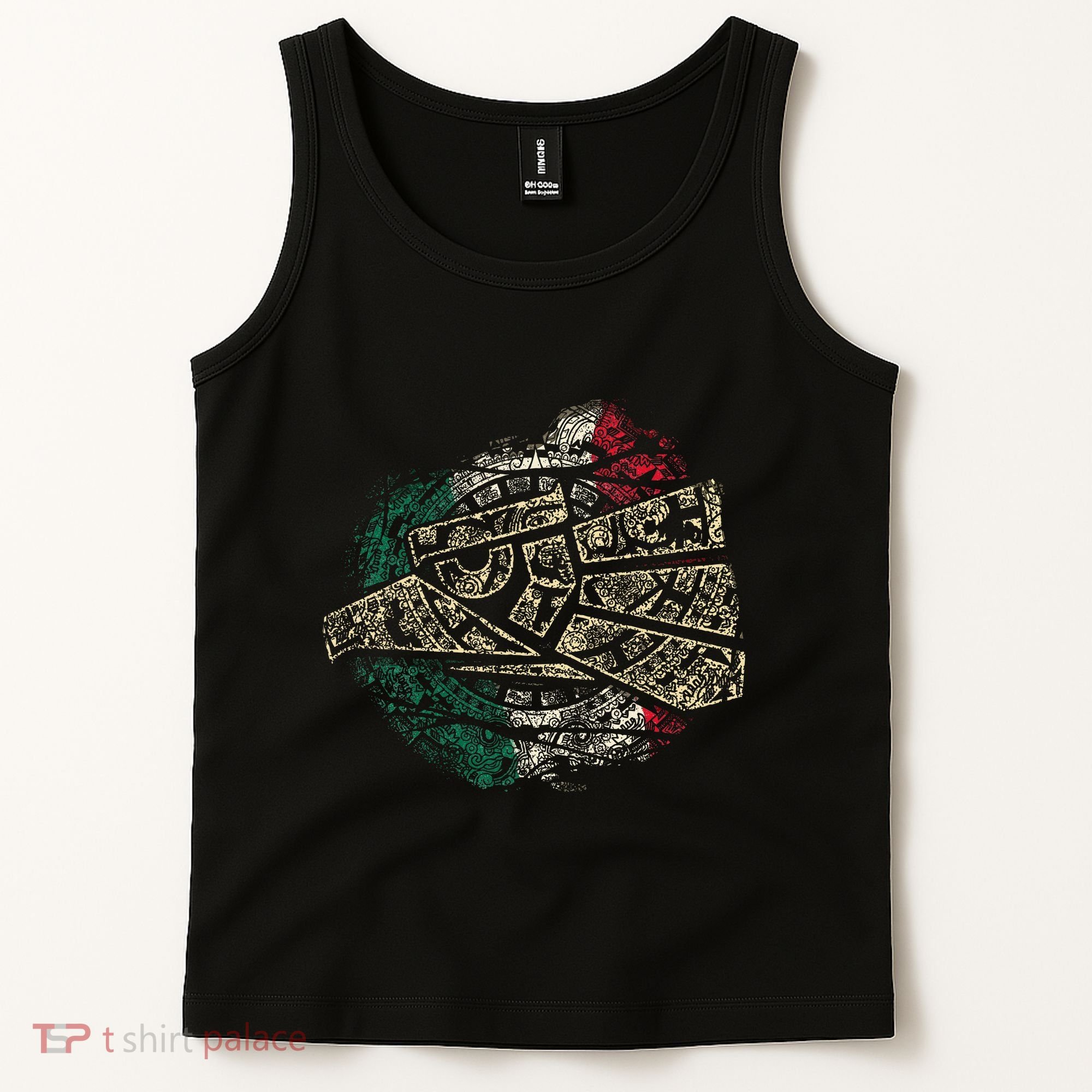 Mexico Sacred Aztec Calendar Mexican Eagle Archeological Tank Top