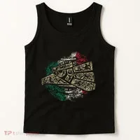 Mexico Sacred Aztec Calendar Mexican Eagle Archeological Tank Top thumb 2