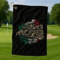 Mexico Sacred Aztec Calendar Mexican Eagle Archeological Golf Towel thumb 1