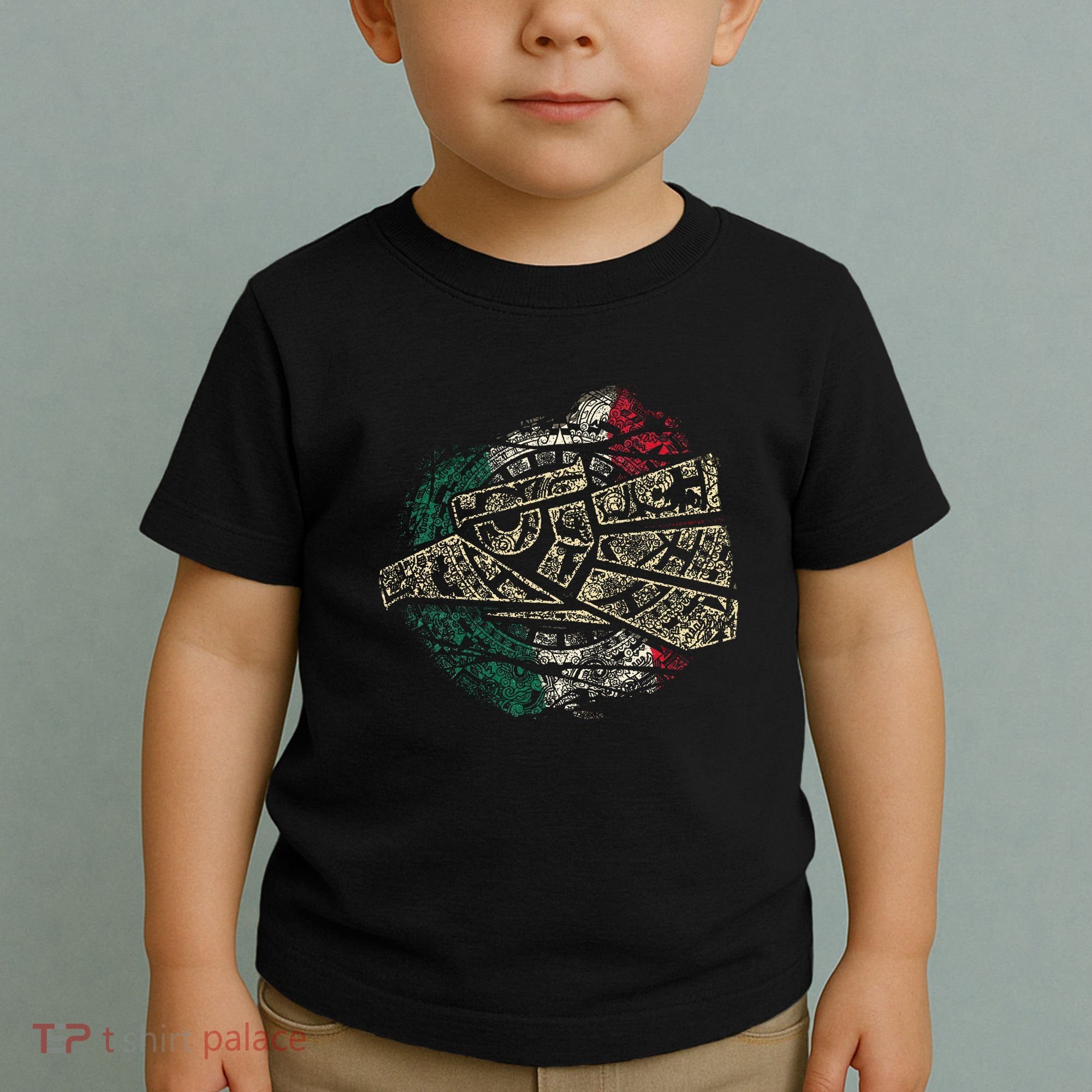 Mexico Sacred Aztec Calendar Mexican Eagle Archeological Toddler T-Shirt