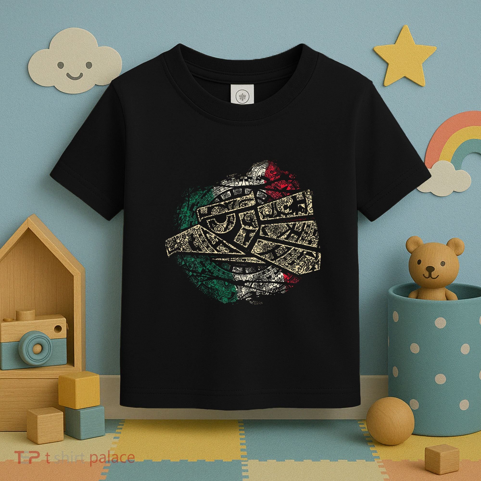 Mexico Sacred Aztec Calendar Mexican Eagle Archeological Toddler T-Shirt