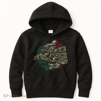 Mexico Sacred Aztec Calendar Mexican Eagle Archeological Kids Hoodie