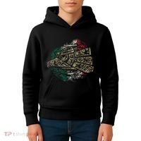 Mexico Sacred Aztec Calendar Mexican Eagle Archeological Kids Hoodie thumb 4