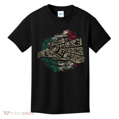 Mexico Sacred Aztec Calendar Mexican Eagle Archeological Kids T-Shirt